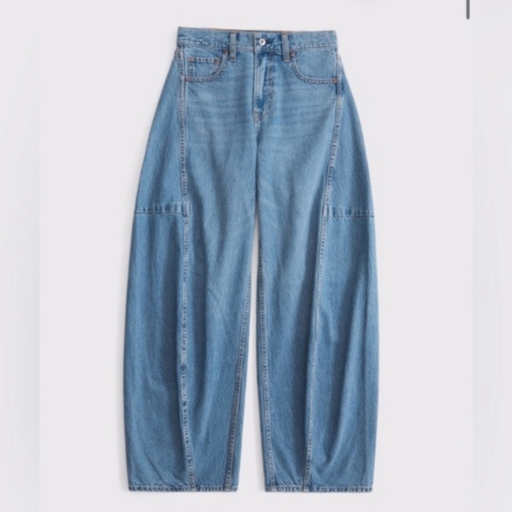 Abercrombie & Fitch the Ultra Barrel midrise jeans curve love size 24 regular - Picture 4 of 10